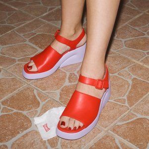 Camper Kaah red sandals/heels (brand new with box)